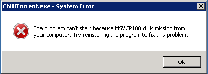 error-msvcp100dllismissing